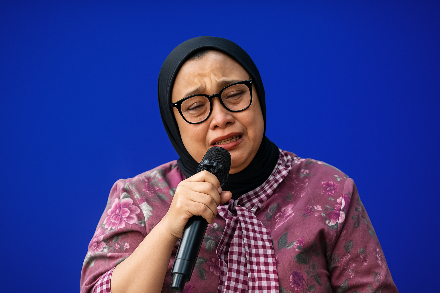 Wakil Kepala BGN Nanik S Deyang menangis dan minta maaf usai MBG buat keracunan ribuan anak. (X@Panda Mikucan)